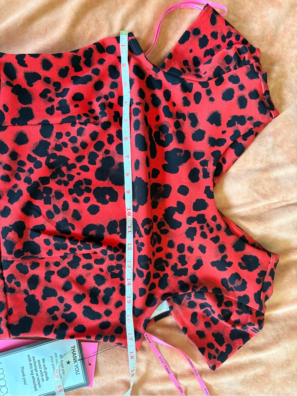 Betsey Johnson Red and Black Leopard Print Midi Dress NWT - Picture 6 of 9